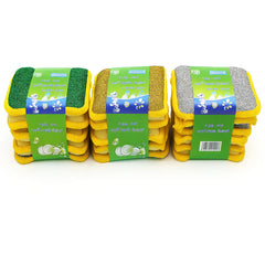 4 Pcs Steel Wire Sponge –  Heavy-Duty Square Scrub Pads (Assorted Colors)