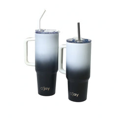 O’jay Black & White Ombre Insulated Tumbler with Handle & Straw – 50oz / 40oz – SP17912