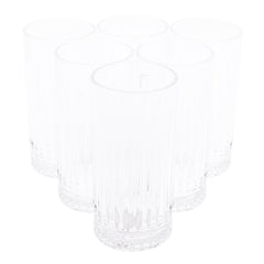6PCS Glass Set – 285ml | Ribbed Clear Drinking Glasses for Everyday Elegance
