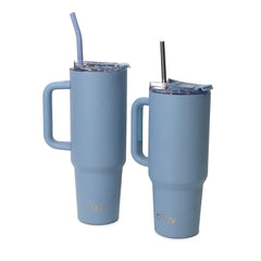 O’jay Matte Blue Insulated Tumbler with Handle & Straw – 50oz / 40oz – SP17915