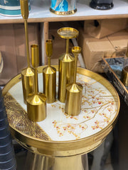 Elite Tray with 6pcs Brass Candle Stand