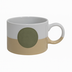 Modern Ceramic Mug 420ml – White & Black Variants with Minimalist Circle Design