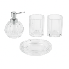 Transparent Pumpkin-Shaped Toiletries Set – 4 Pieces (Acrylic)
