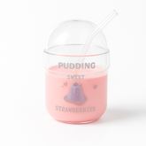 Soda Glass – Transparent with Dome Lid & Straw