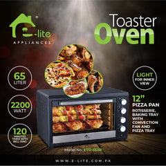 ETO-653R – OVEN TOASTER – 65 LTR – BLACK – 2 YEARS WARRANTY