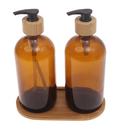 SOAP DISPENSER GLASS BOTTLE – 2PCS (Brown)