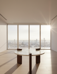 Coffee & Center Tables Travertine & Marble Tops with Wood Bases