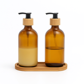 SOAP DISPENSER GLASS BOTTLE – 2PCS (Brown)