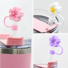 1 pc Assorted Silicone Flower Straw Stoppers – Waterproof & Dustproof Cap –