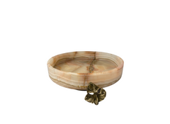 Marble Flat Bowl With Brass Stand