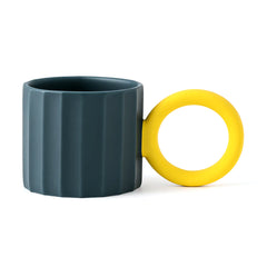 250ML Colour Pop Ceramic Mug – Yellow, Blue & Green Variants with Contrasting Handles