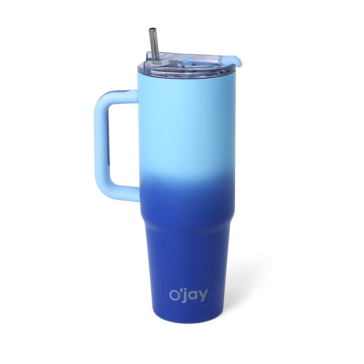 O’jay Blue Ombre Insulated Tumbler with Handle & Straw – 50oz – SP17924