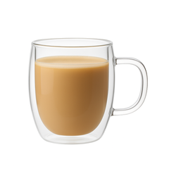 Double Wall Glass Mug – Round Design (250ml, 350ml, 450ml)