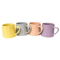 420ML Matte Pastel Ceramic Mugs – Yellow, Grey, Pink & Purple