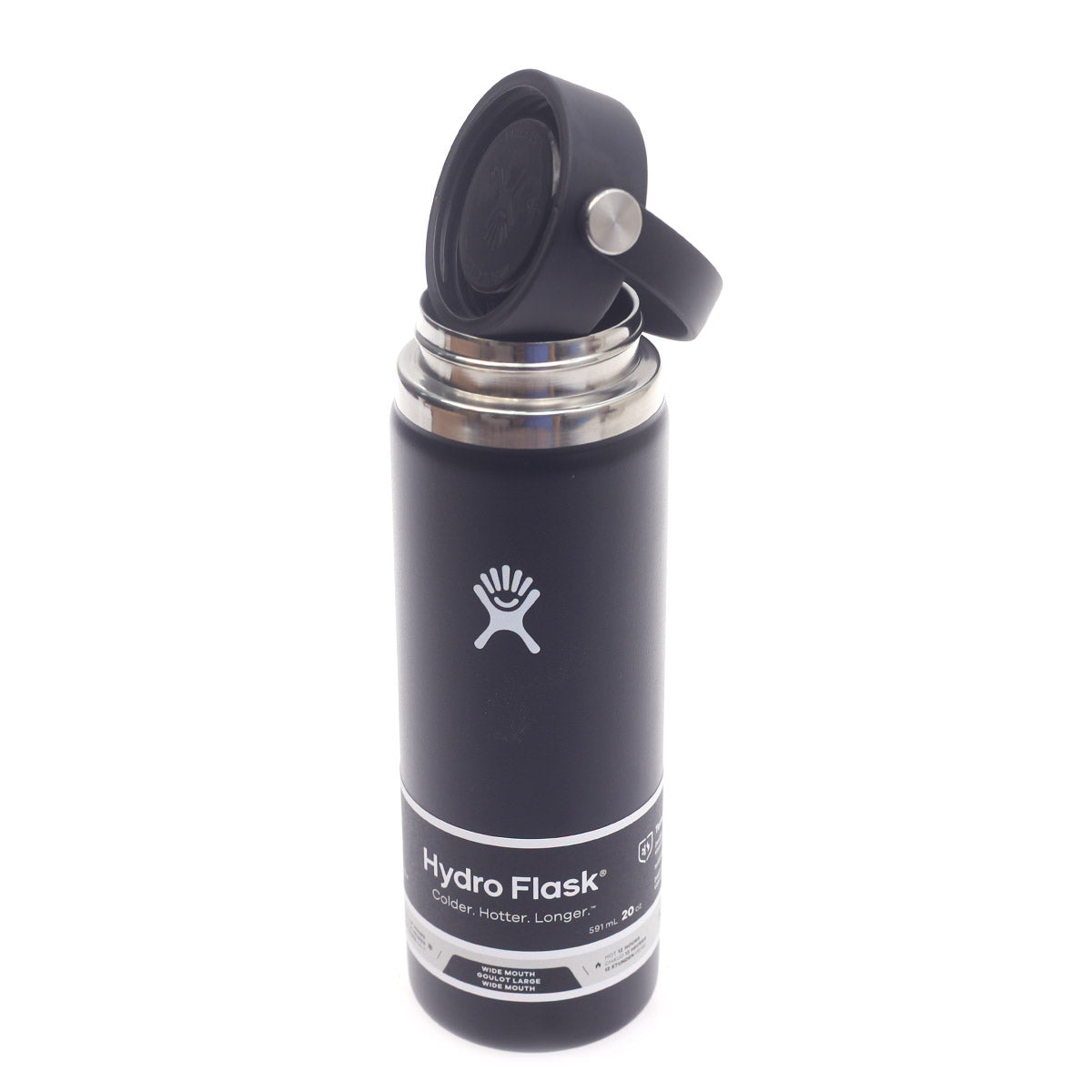 Hydro Flask 20oz Wide Mouth Bottle – Black | Vacuum Insulated Stainless Steel