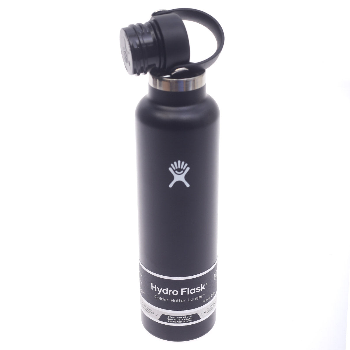Hydro Flask 24oz Standard Mouth Bottle – Black | Insulated Stainless Steel Water Bottle