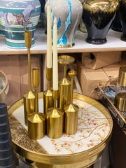 Elite Tray with 6pcs Brass Candle Stand