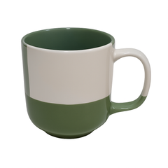 350ML Two-Tone Ceramic Mugs – Stylish Matte Finish in Green, Red, Yellow & Black