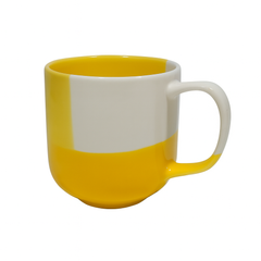 350ML Two-Tone Ceramic Mugs – Stylish Matte Finish in Green, Red, Yellow & Black