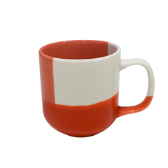 350ML Two-Tone Ceramic Mugs – Stylish Matte Finish in Green, Red, Yellow & Black