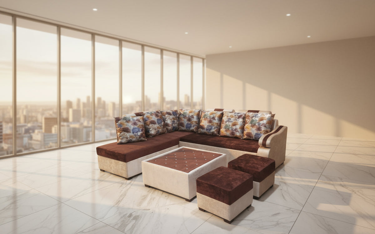 L shape Sofa With Center Table