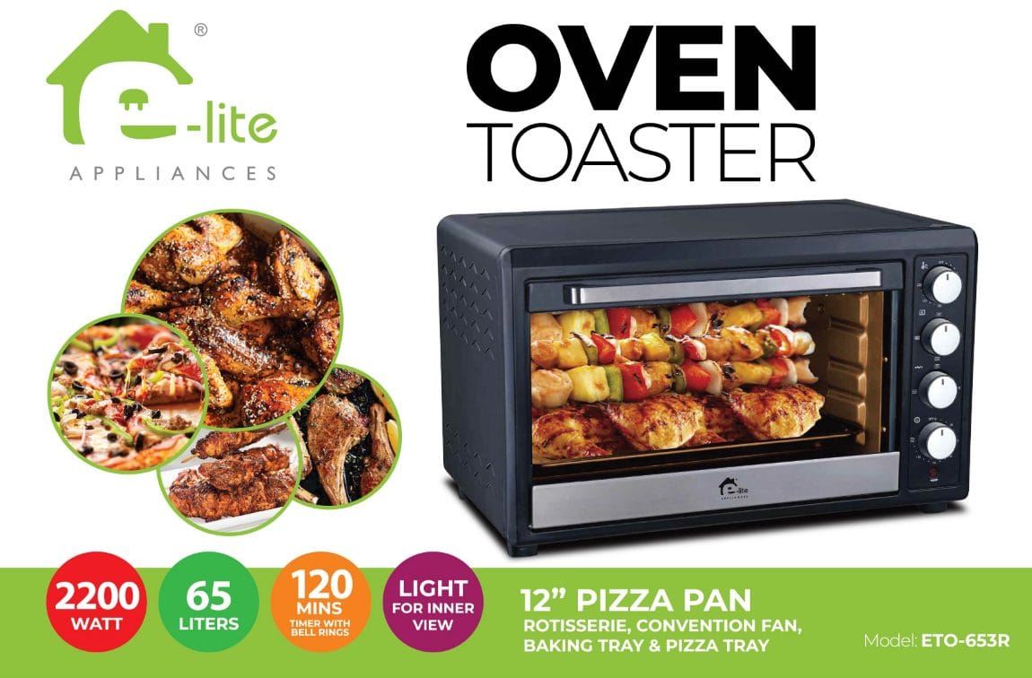 ETO-653R – OVEN TOASTER – 65 LTR – BLACK – 2 YEARS WARRANTY