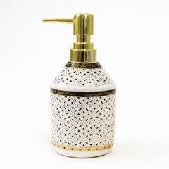 Elegant Ceramic Soap Dispenser with Golden Pump – 2 Stylish Color Variants