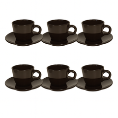 6 Pcs Cup & Saucer Set – Black