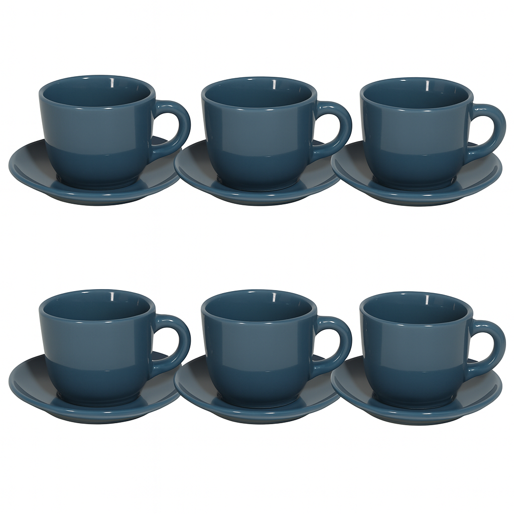 6 Pcs Cup & Saucer Set – Blue