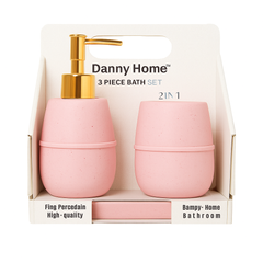 3 Pcs Bathroom Accessory Set – Soap Dispenser, Tumbler & Soap Dish