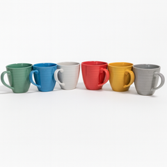 1pc Ceramic Mug 350ml – Color Variants in Blue, Grey, Yellow, Pink, White & Green – Durable Coffee & Tea Cups