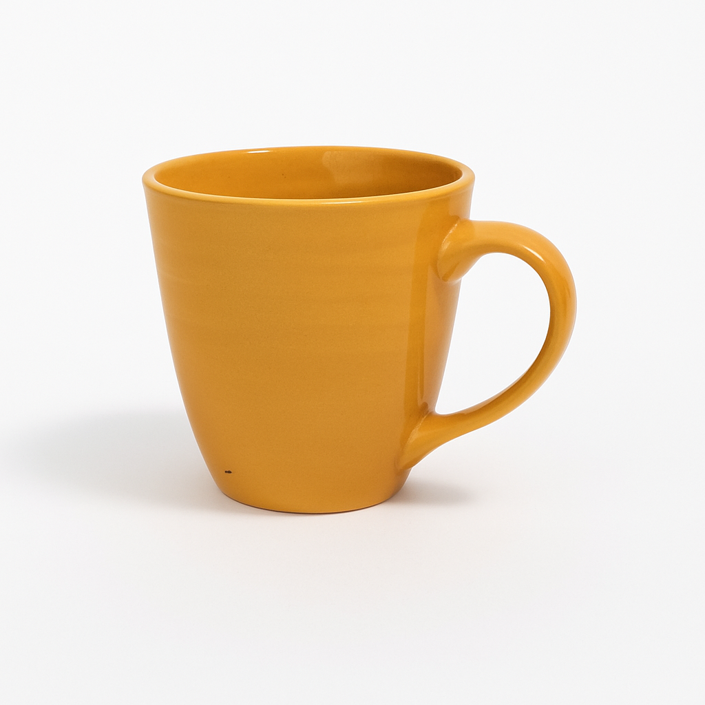 1pc Ceramic Mug 350ml – Color Variants in Blue, Grey, Yellow, Pink, White & Green – Durable Coffee & Tea Cups