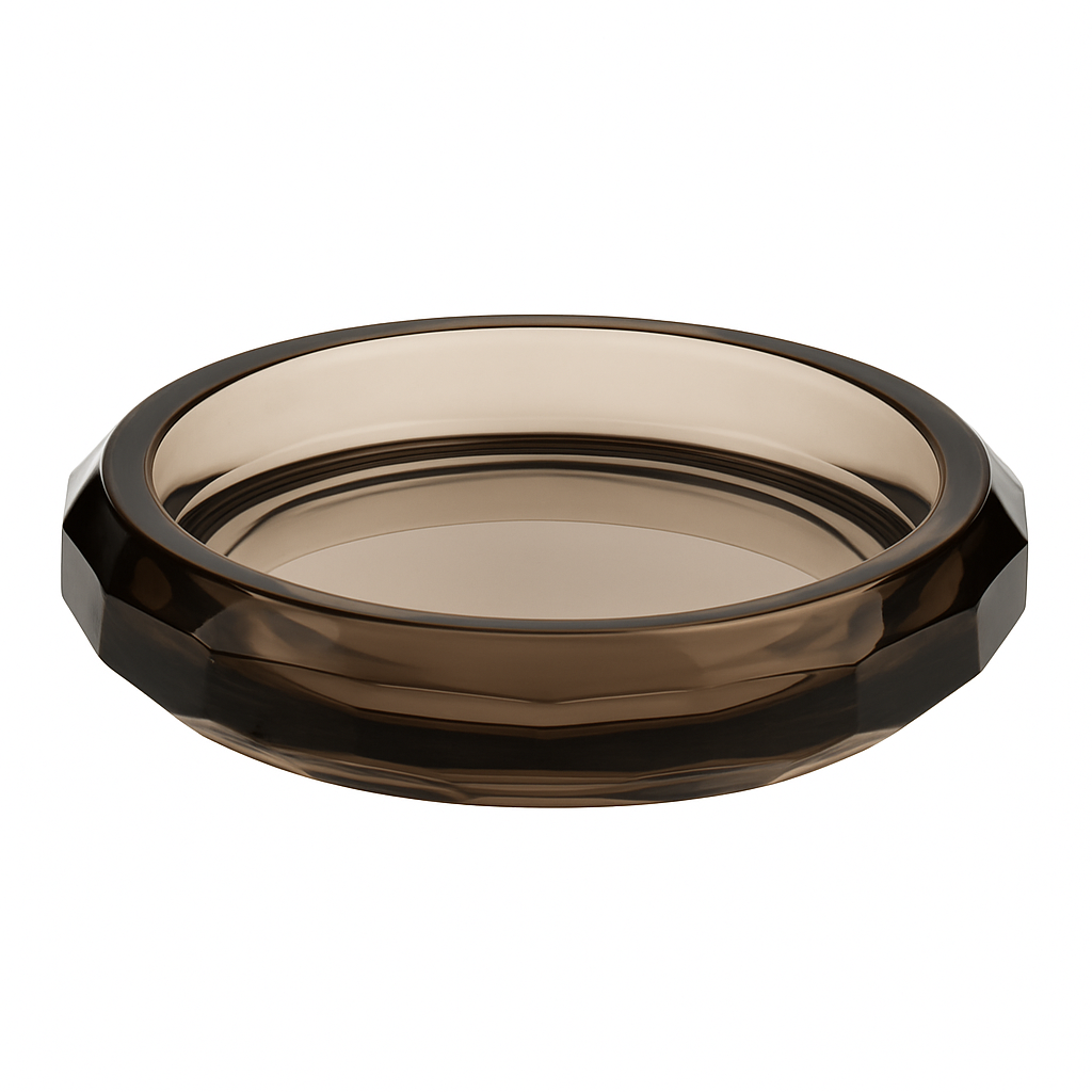 Premium Gray Faceted Soap Dish – Elegant Acrylic Bathroom Accessory