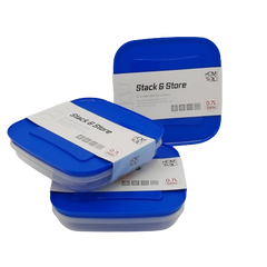 H&T Storage Square Box 3Pc Set (700Ml*3)