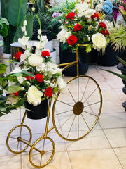 Metal decor Cycle With Flowers