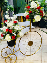 Metal decor Cycle With Flowers