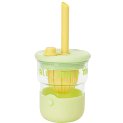 1Pc Cute Flower Glass with Straw & Lid – 1 Pc Drinking Cup (Purple, Blue, Pink, Green)