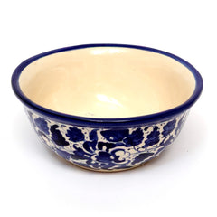 Blue Pottery Bowl Ceramic Multi Round