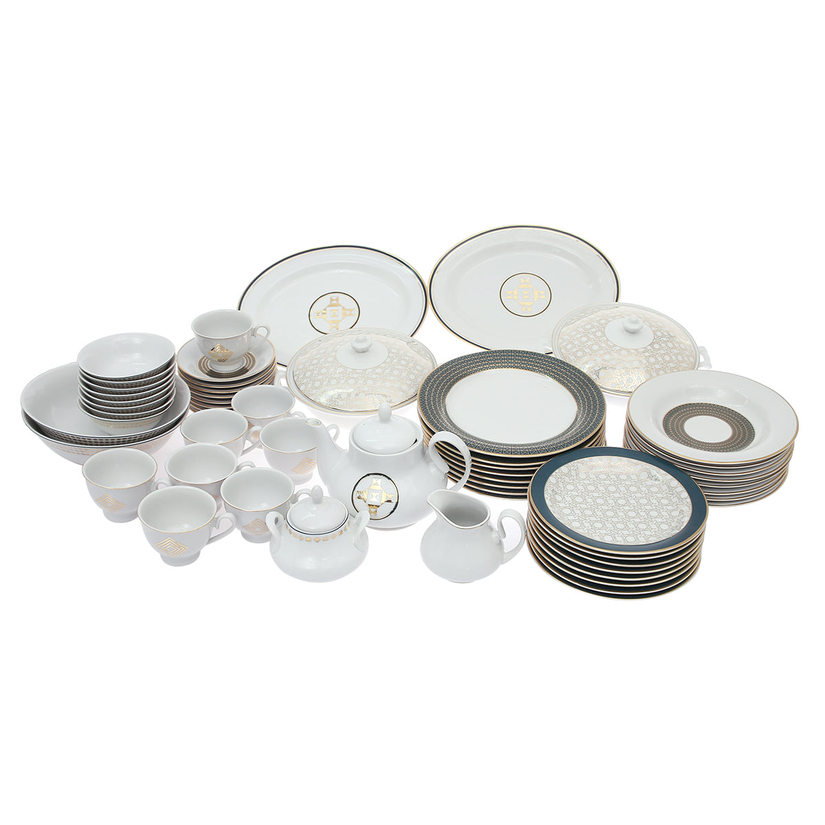 61Pcs Dinner Set Arch Geo Dark Green