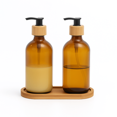 SOAP DISPENSER GLASS BOTTLE – 2PCS (Brown)