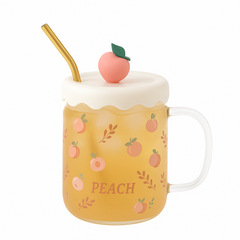 Fruit Mug – Transparent with Fun Fruit Design & Lid