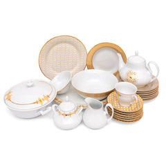 45Pcs Dinner Set (Gold Chevron)