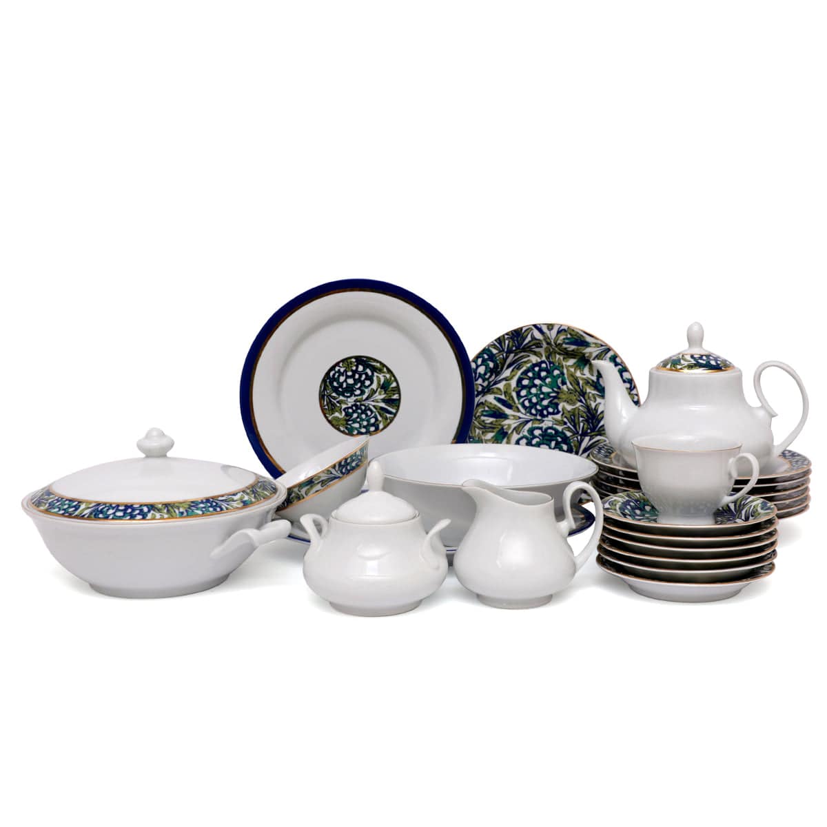 45Pcs Dinner Set (Peacock Floral)
