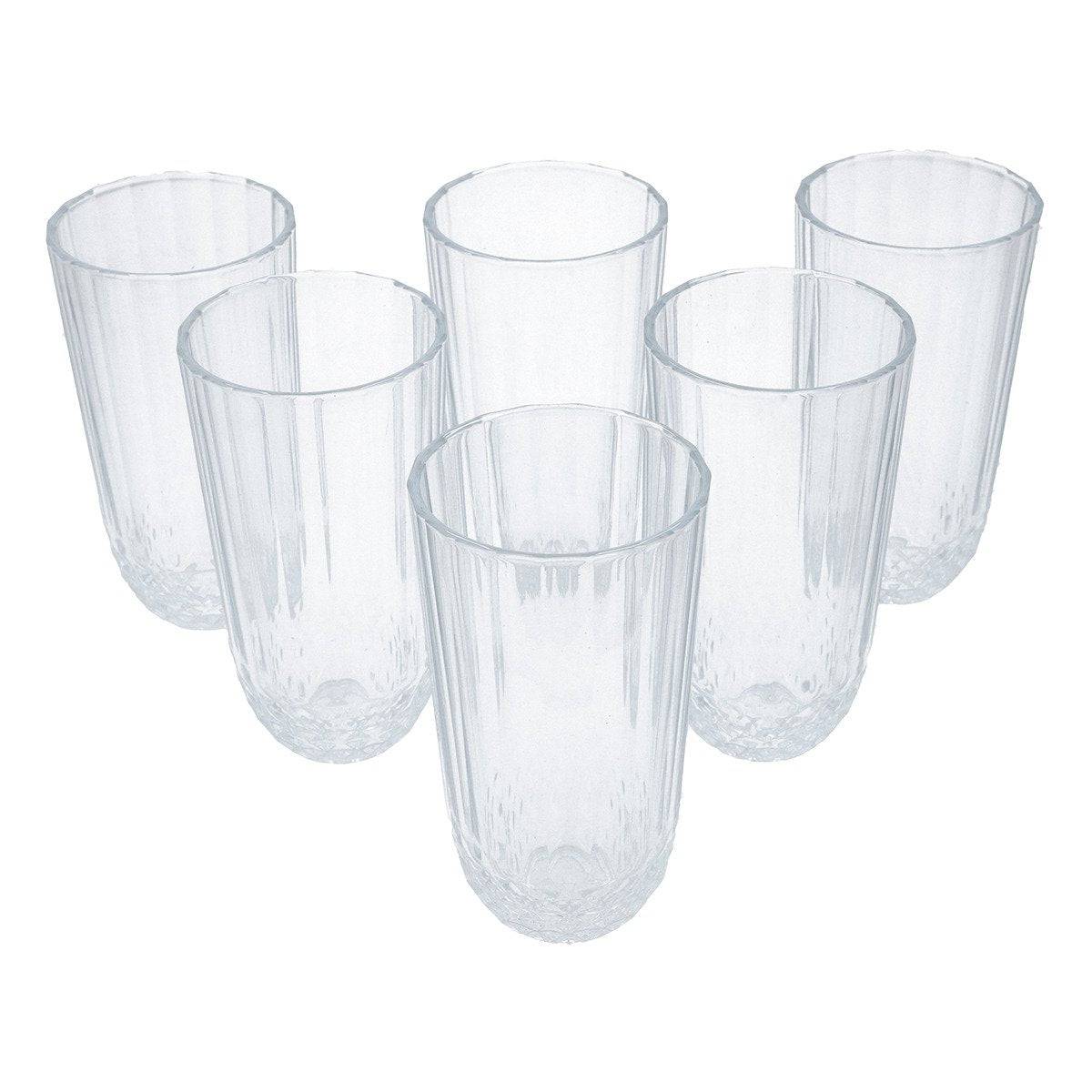 6 Pcs Tumbler Glass Transparent 52770 - Habitt