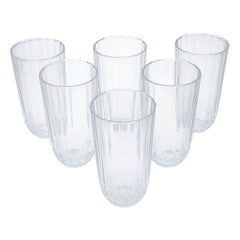 6 Pcs Tumbler Glass Transparent 52770 - Habitt