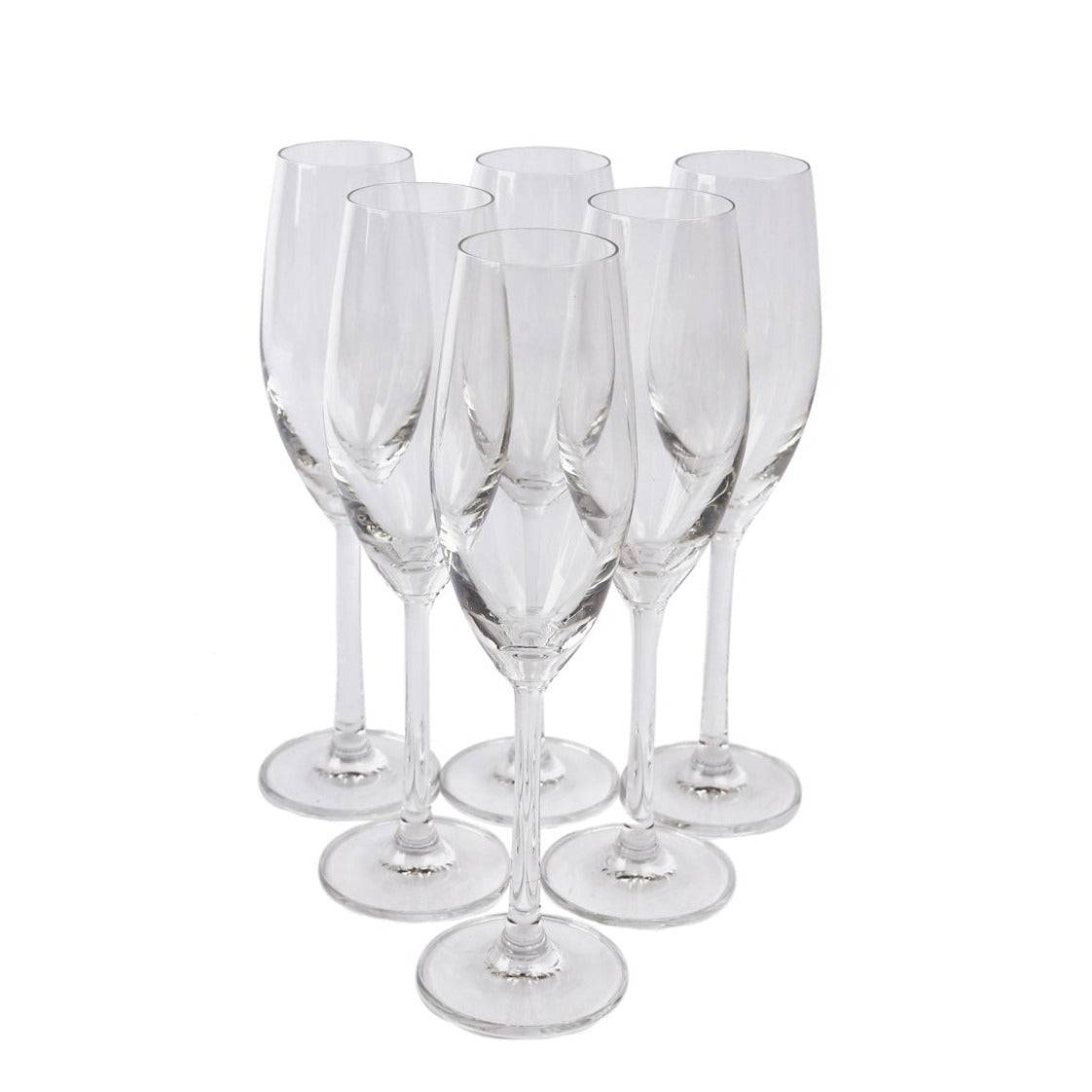 6Pcs L.Stem Sante Flute .210ml.1026F07E - Habitt