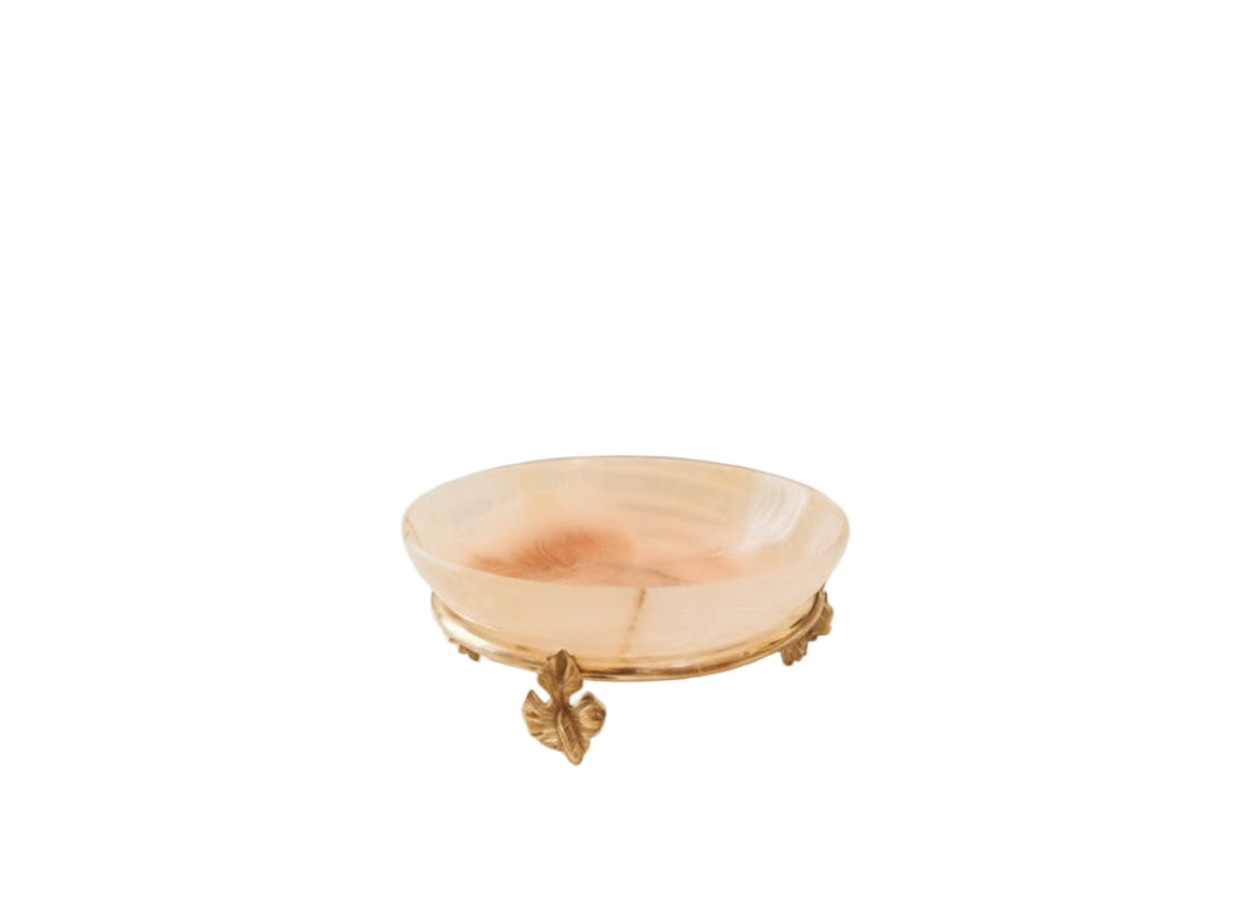 Marble Deep Bowl With Brass Stand