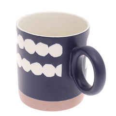 Black Ceramic Mug with White Geometric Dot Pattern