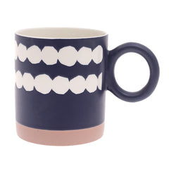 Black Ceramic Mug with White Geometric Dot Pattern