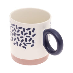 White Ceramic Mug with Black Sprinkle Pattern